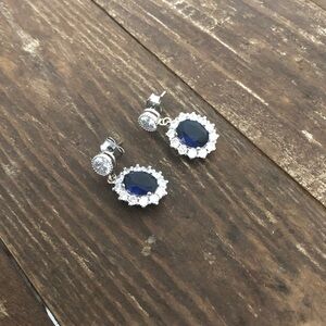 Elegant Blue and Silver Stud Earrings